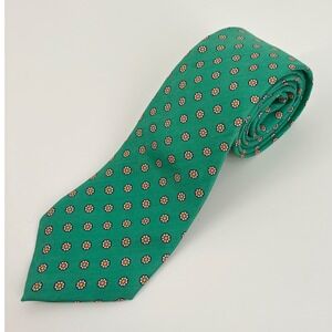 Mallory Church London Mens Green Floral Silk Tie 58"x3"